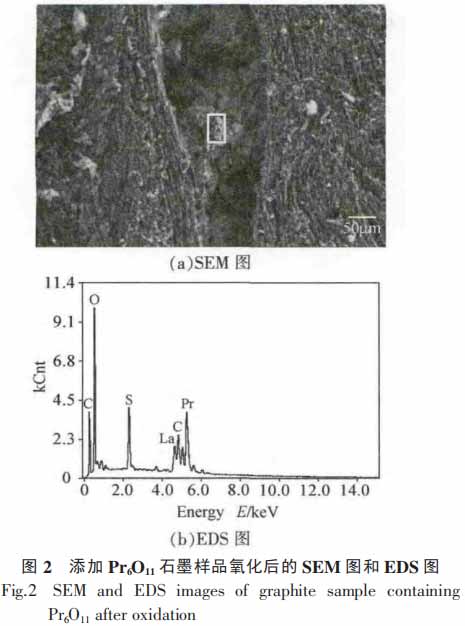 添加Pr6O11石墨样品氧化后的SEM图和EDS图2.jpg
